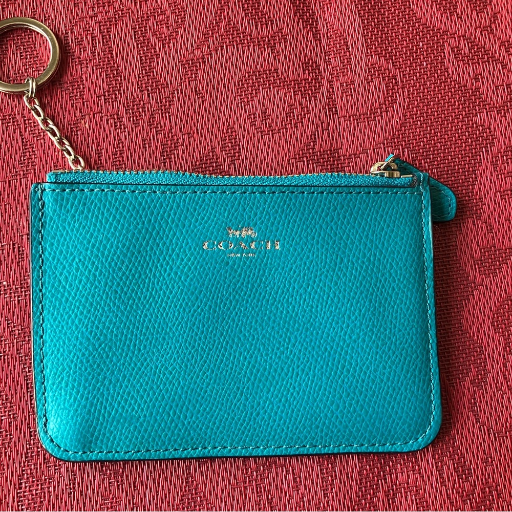 Coach azure blue small change wallet